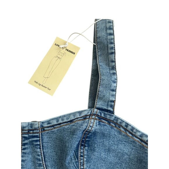 LOVE TRENDS Denim Crop Tank Top Size Medium NEW NWT - Picture 5 of 8